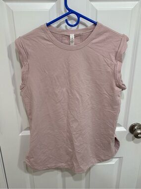Lululemon All Time Tank Womens Size 10 French Terry Porcelain Pink 08367